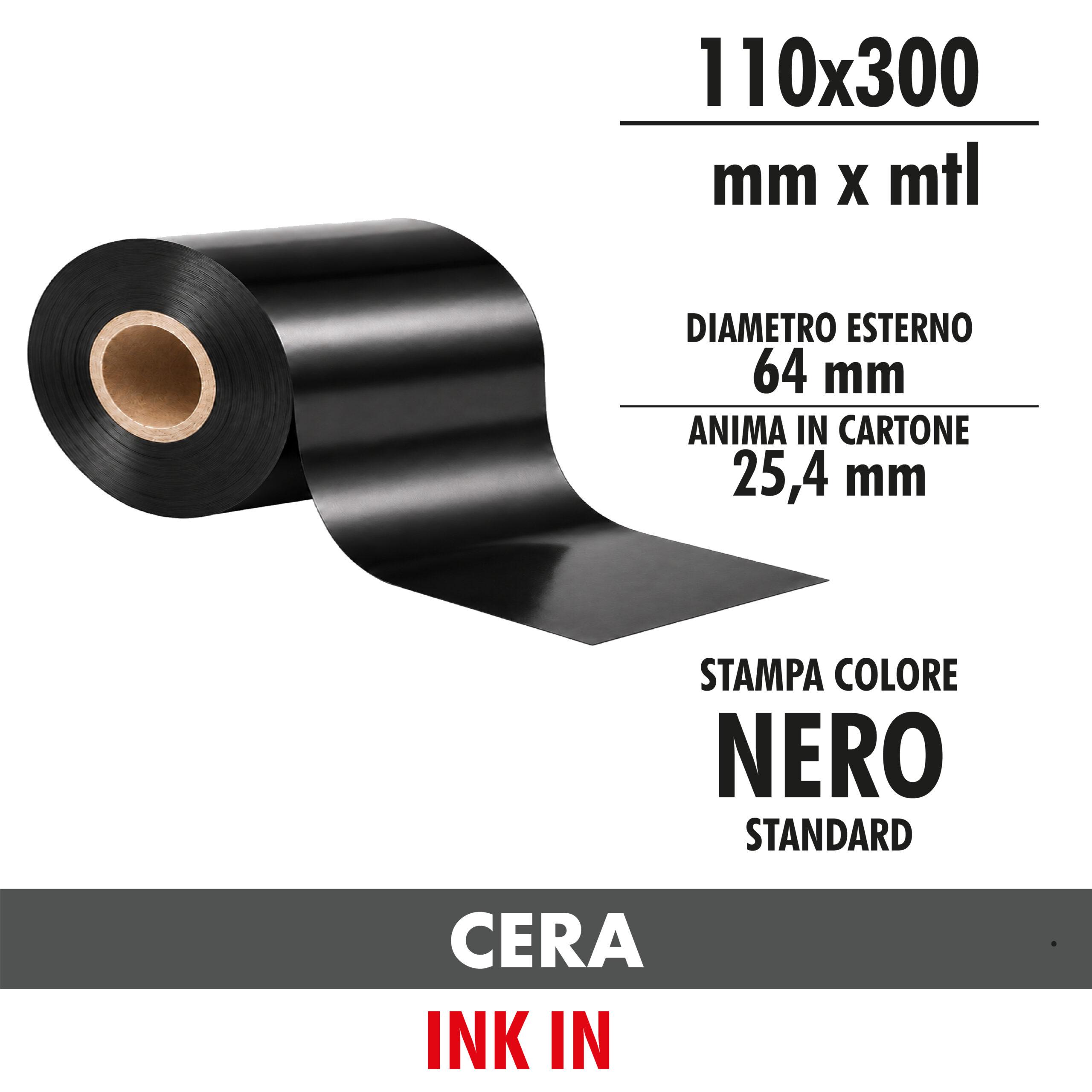 ribbon 110 x 300 cera ink in nastro trasferimento termico ribbon 110 x 300 cera ink in nastro trasferimento termico