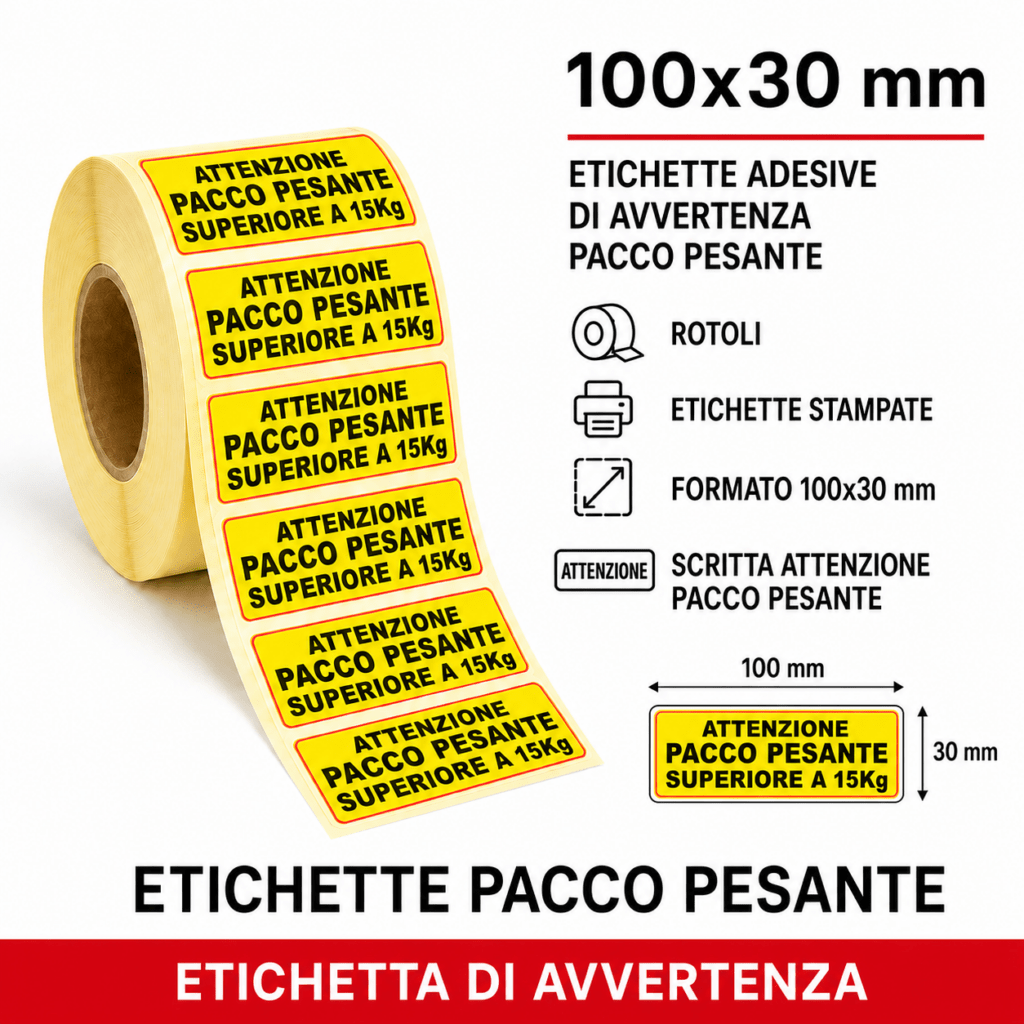 etichette adesive 100×30 mm per imballaggi – pacco pesante