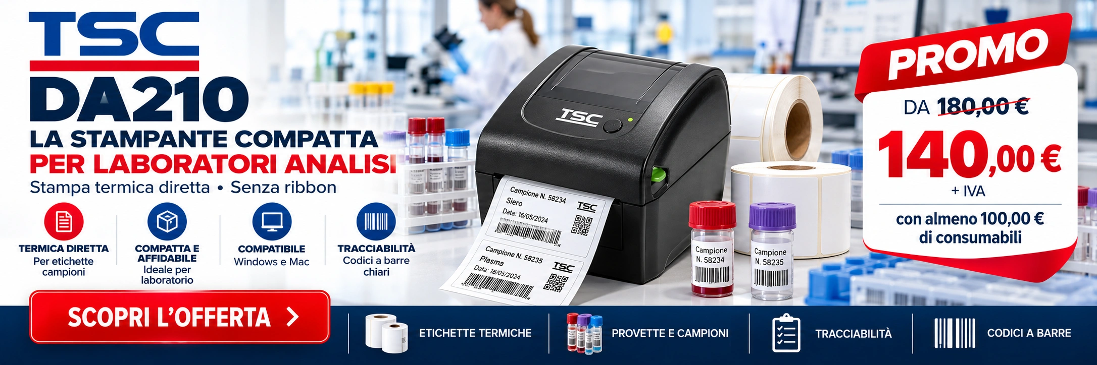 slide promo tsc da210 per laboratori analisi